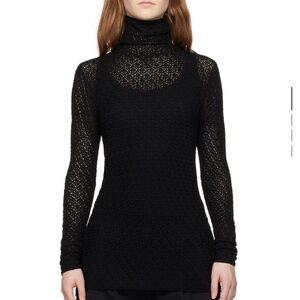 NWT Toteme Crochet Black Turtleneck Sweater